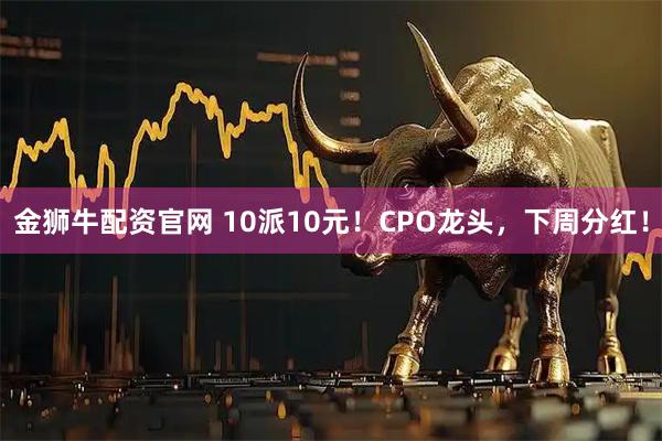 金狮牛配资官网 10派10元!CPO龙头,下周分红!